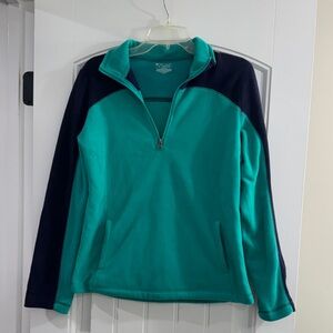 Tekgear Teal and Navy Quarter-Zip Pullover